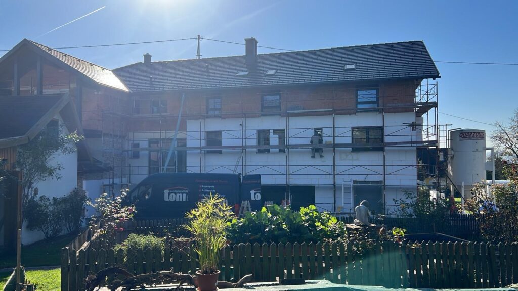Außenputz an Hausfassade in Oberösterreich