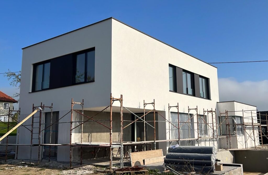 Außenputz an Hausfassade in Oberösterreich